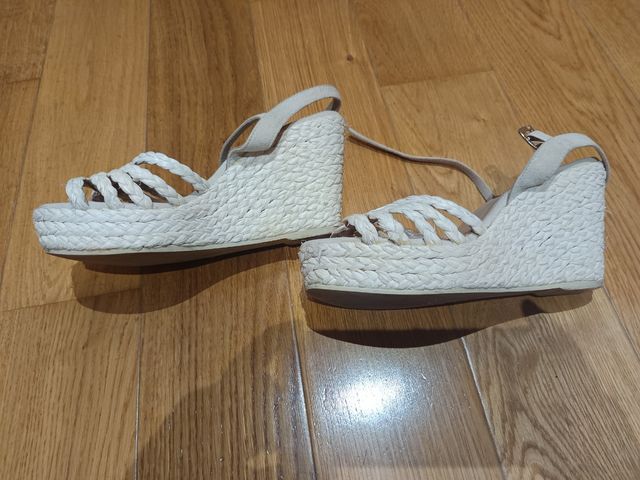 Cuñas esparto blanco roto talla 38