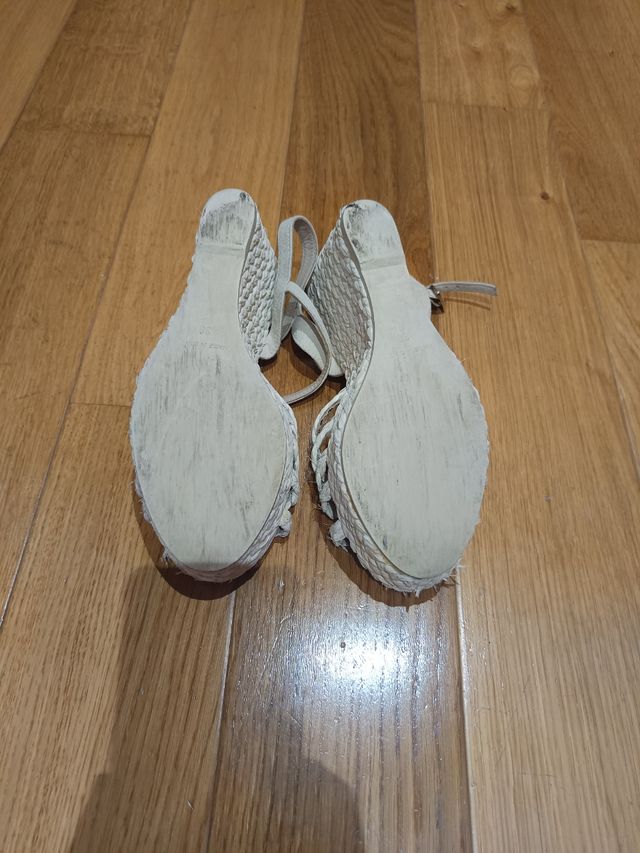 Cuñas esparto blanco roto talla 38