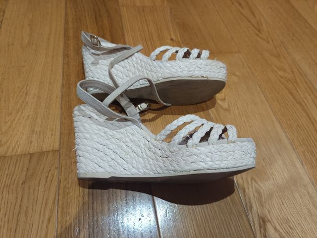 Cuñas esparto blanco roto talla 38
