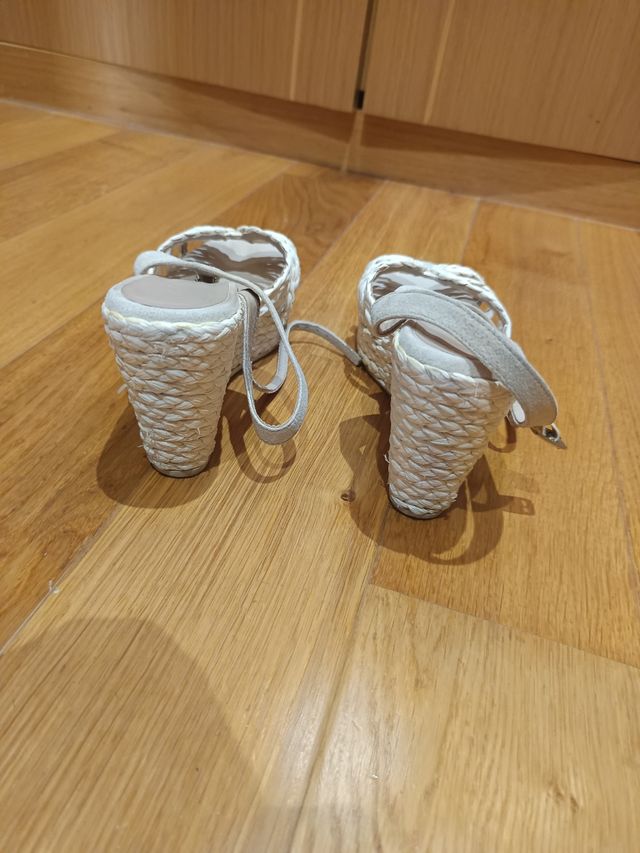 Cuñas esparto blanco roto talla 38