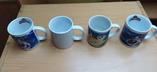 Lote de tazas y platos porcelana blanca y loza 