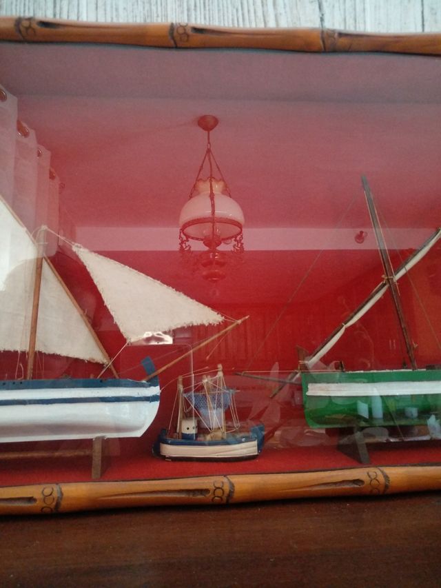 Maquetas barcos en vitrina