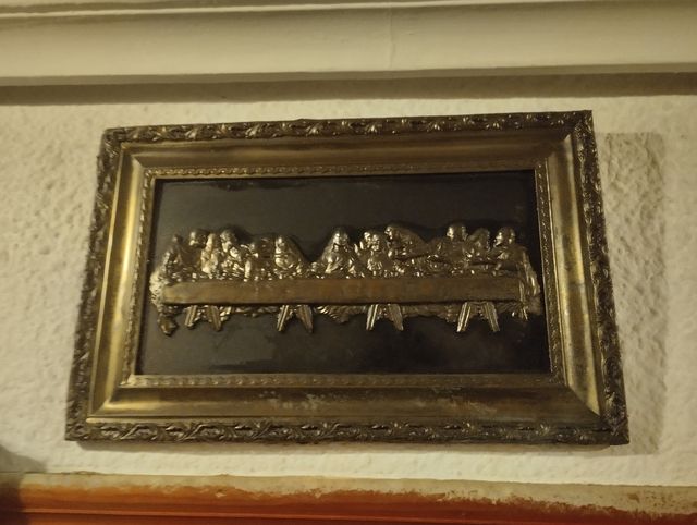 Cuadro Última Cena metal dorado