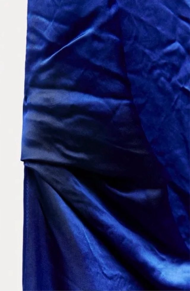 Vestido comprido Zara azul sem costas, tamanho XS