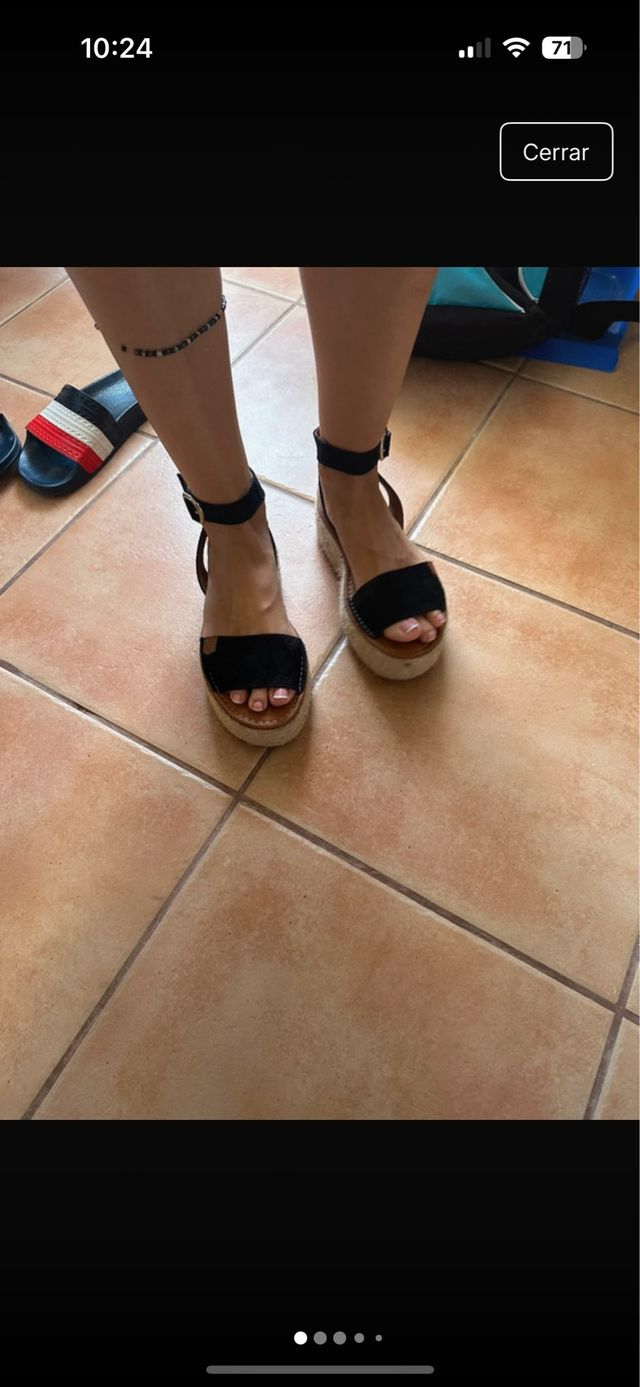 Sandalias plataforma negras usadas 1 vez