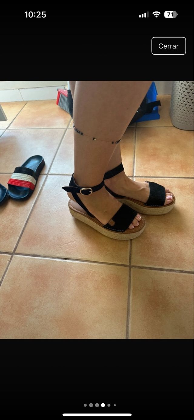 Sandalias plataforma negras usadas 1 vez