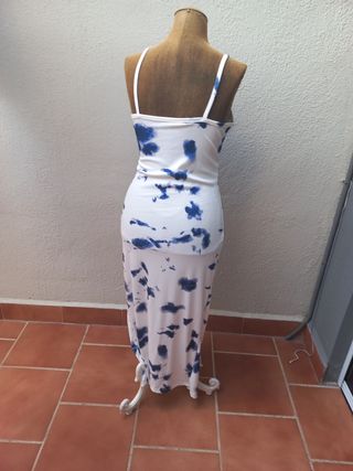 Vestido blanco y azul - veraniego.