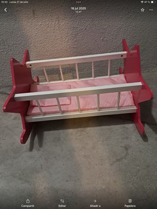 Cuna mecedora muñeca rosa