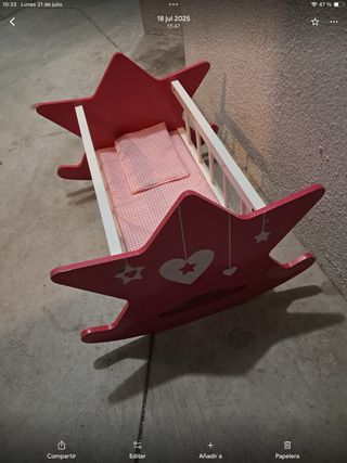 Cuna mecedora muñeca rosa