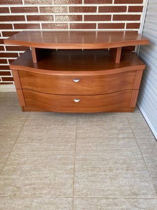 Mueble TV madera salón - 2 cajones