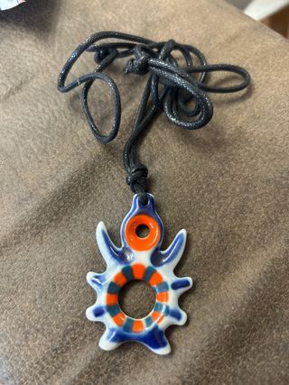 Colgante Sargadelos azul y naranja