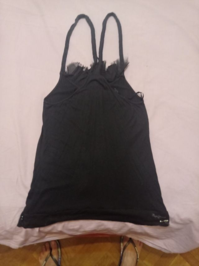 Top negro mujer - sin mangas