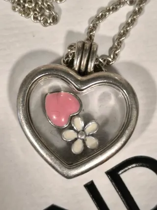 Collar Pandora Plata - Corazon y Mickey