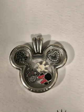 Collar Pandora Plata - Corazon y Mickey