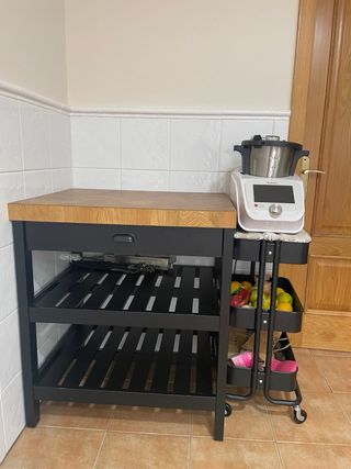 Isla cocina - Madera y metal