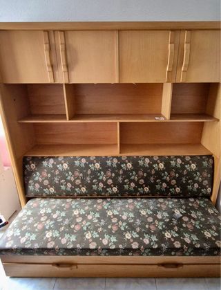 Sofá cama nido madera - Mueble almacenaje