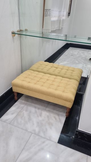 Taburete banco capitoné silla  reposa pies  acolch