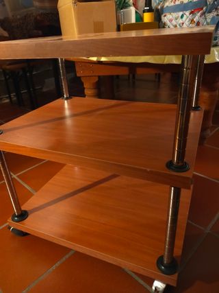 Set Tavolino TV legno vetro + carrello