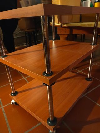 Set Tavolino TV legno vetro + carrello