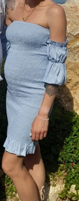 Vestido SHEIN azul fruncido