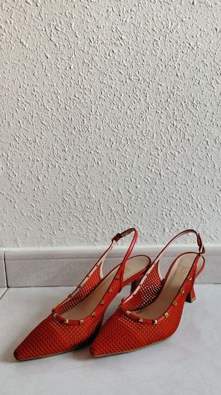 Lodi zapatos de tacón color rojo, talla 39