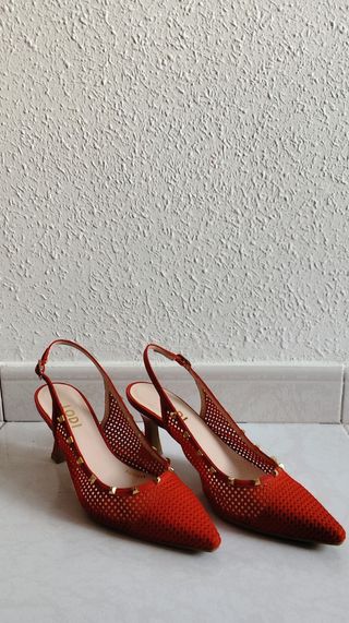 Lodi zapatos de tacón color rojo, talla 39