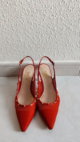 Lodi zapatos de tacón color rojo, talla 39