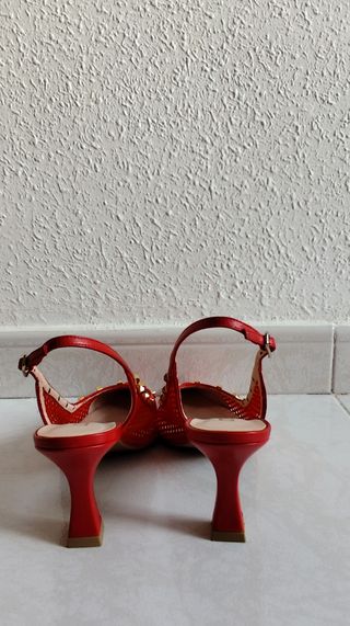 Lodi zapatos de tacón color rojo, talla 39