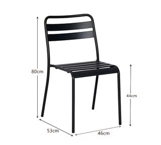 Silla de metal color antracita de exterior, apilab