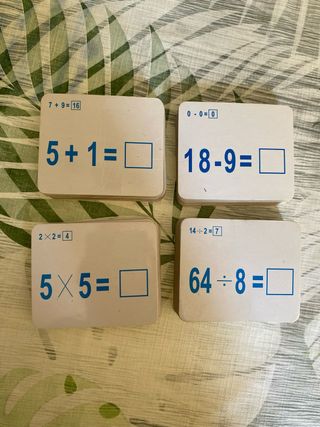 Cartas matemáticas niños: Suma, resta, división...