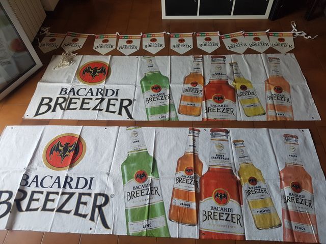 Set n°2 Striscioni Bacardi 230x80 con Bandierine x