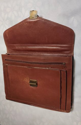 Cartera Cuero Marrón Vintage