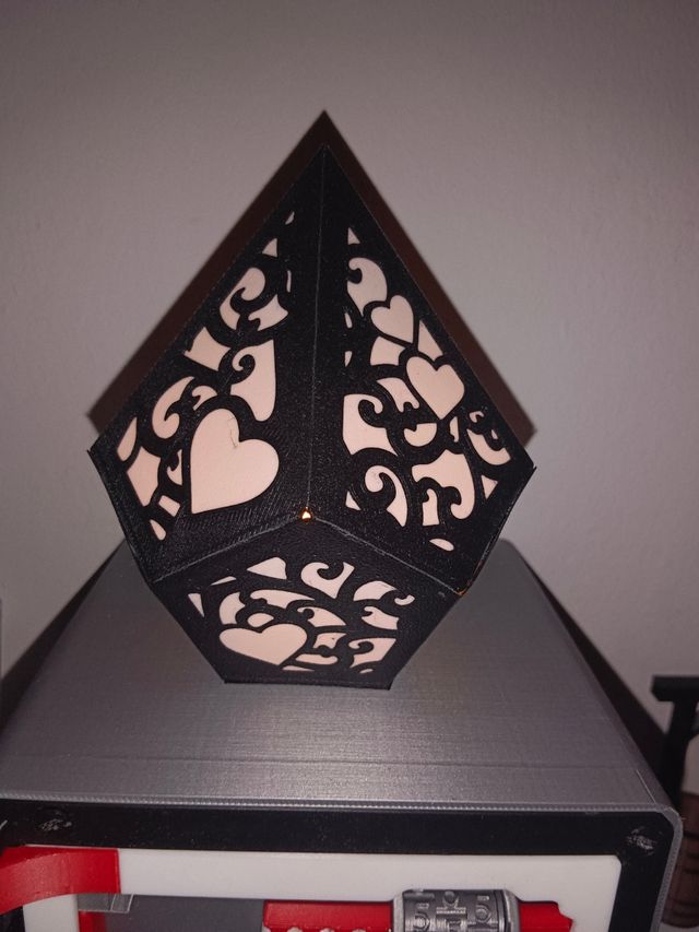 Farolillo Corazón  Negro y blanco 