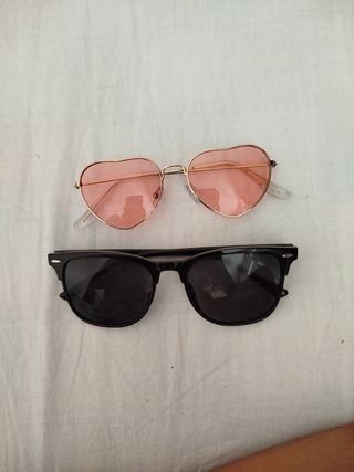 Gafas sol: Corazón rosa & Negras