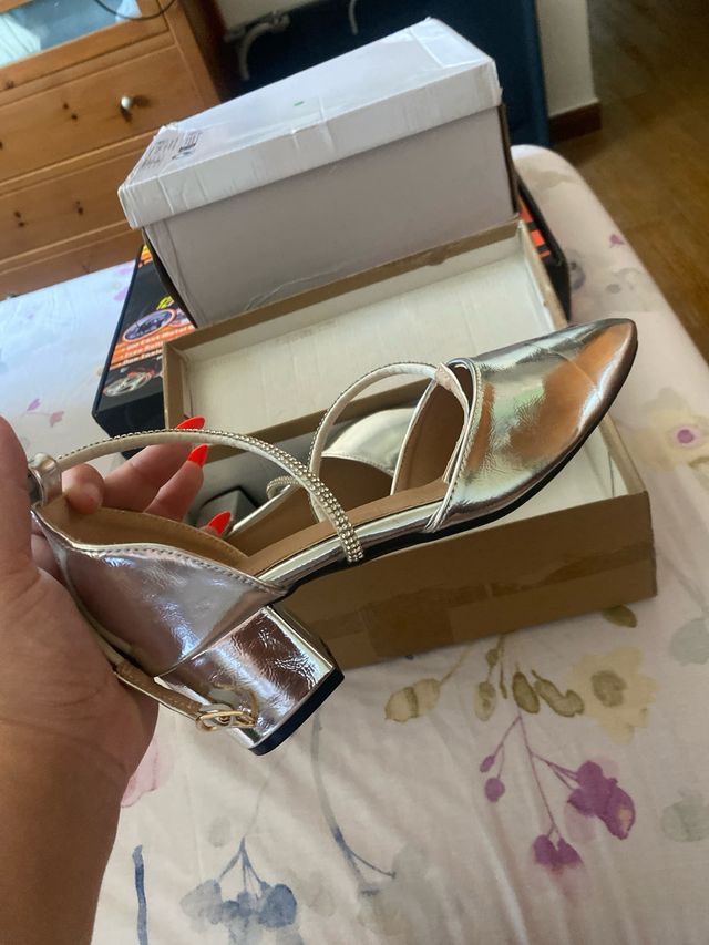 Zapatos tacón plata - Elegantes