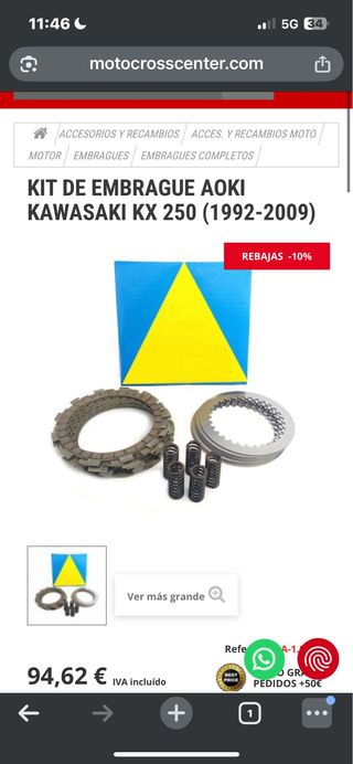 Kit Embrague Aoki Kawasaki KX 250 (92-09)