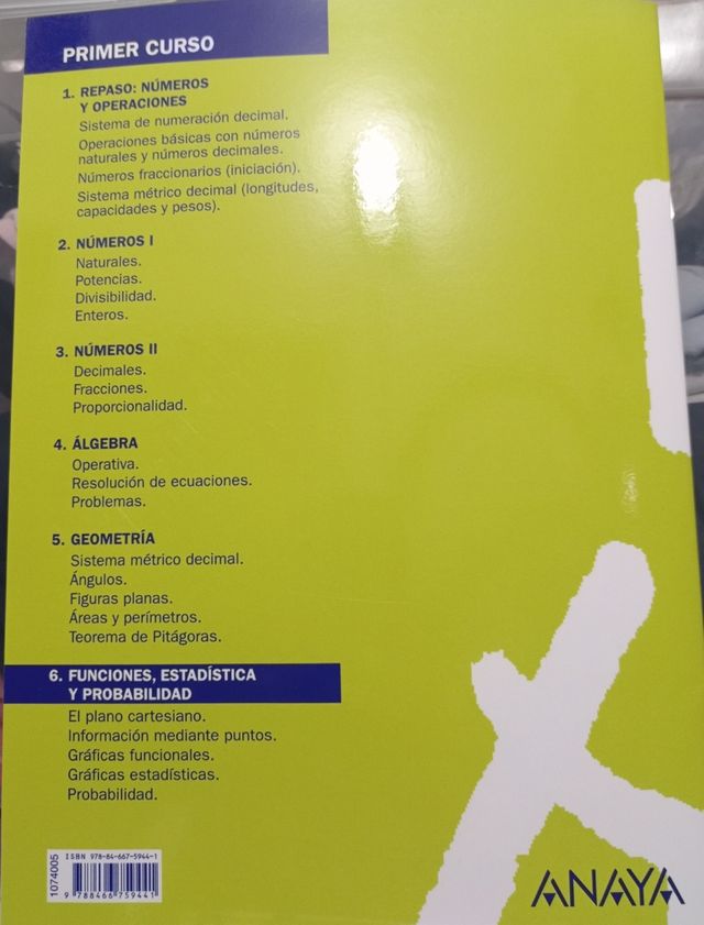 6. Funciones, Estadística y Probabilidad.
