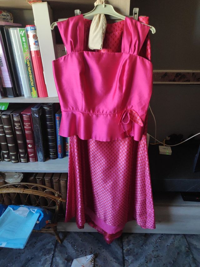 Conjunto falda larga blusa tirantes