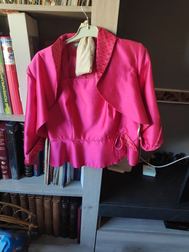 Conjunto falda larga blusa tirantes