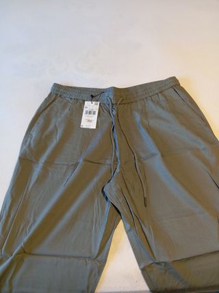 Pantalón Mango - Verde Oliva - L