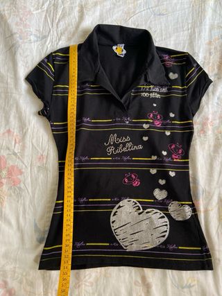 Top Miss Ribellina nero Y2K vintage glam urban