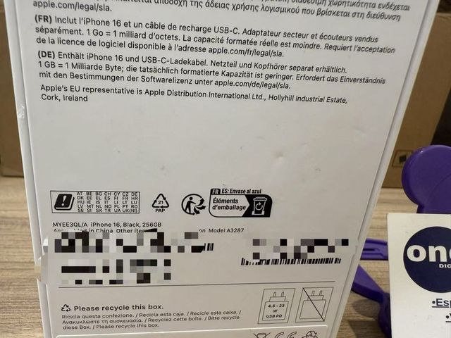 iPhone 16 256GB Negro - Nuevo