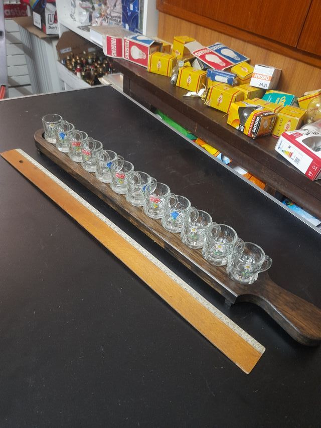 Originale set n°12 bicchierini Shottini base legno