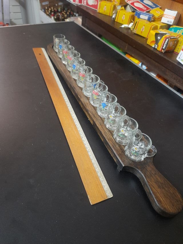 Originale set n°12 bicchierini Shottini base legno