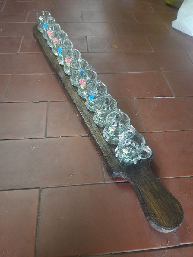 Originale set n°12 bicchierini Shottini base legno