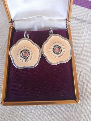 Pendientes bisutería: azul & plata