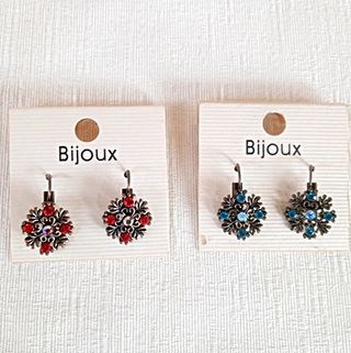 Pendientes bisutería: azul & plata