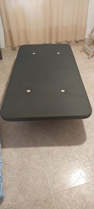 Somier base tapizado negro