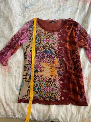 Boh y2k paisley vintage fairy mesh top