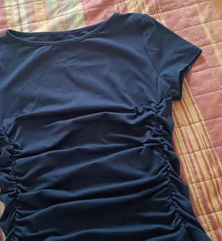 Camiseta corta azul marino- SHEIN 